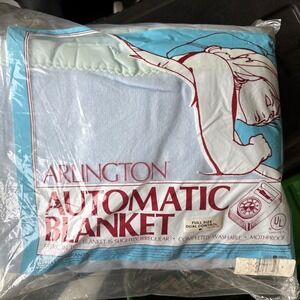 Vintage Arlington Automatic Blanket Blue Full Size - Dual Control Silky Edge NEW